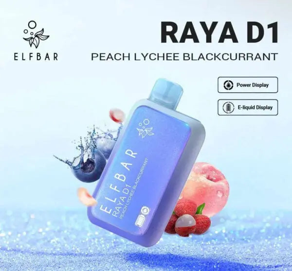 ELF BAR RAYA D1 – Peach Lychee Blackcurrant | Vape Shop Mumbai Vape Shop Mumbai
