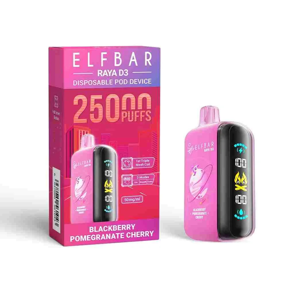Elf Bar Raya D3 Blackberry Pomegranate Cherry – 25000 - Vape Shop Mumbai