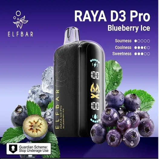 Elf Bar Raya D3 Pro 30K – Blueberry Ice - Vape Shop Mumbai