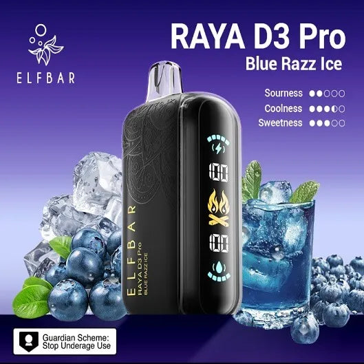 Elf Bar Raya D3 Pro 30K Blue Razz Ice - Vape Shop Mumbai